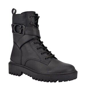 GUESS Women's Orana Combat Booties, Black, Size 6.5 M